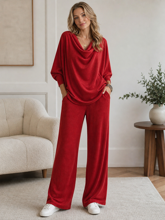 🌸🌸🔥Women's Cowl Neck 2-Piece Matching Outfit 💫