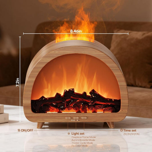 Cozy Fireplace Aroma Diffuser β Realistic Flame Effect & Relaxing Home Ambiance