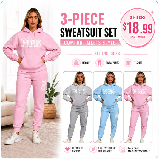π€²Women's Casual Printed Hoodie & Drawstring Jogger Pants Set