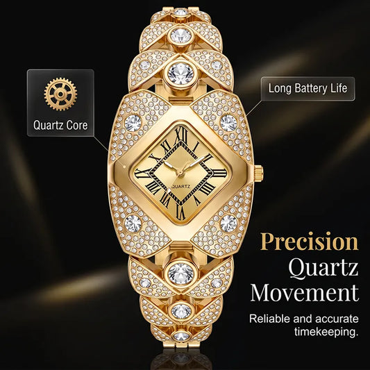 Crystal Bracelet Watch β Diamond-Shaped Dial