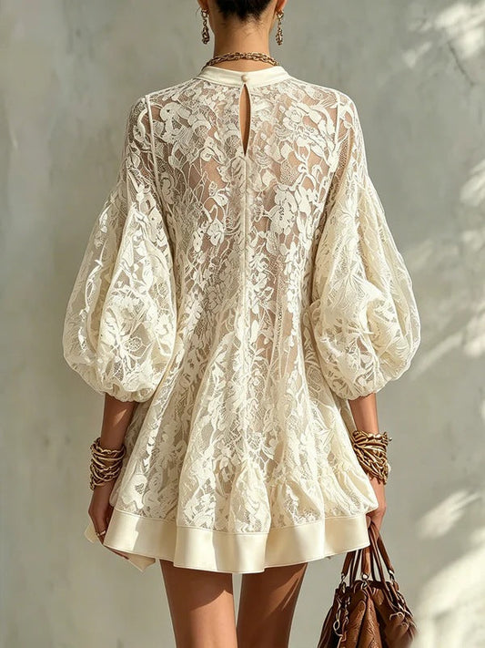 π€²LAST DAY SAVE 49% β°Stylish And Elegant Floral Lace Loose Mini Dress
