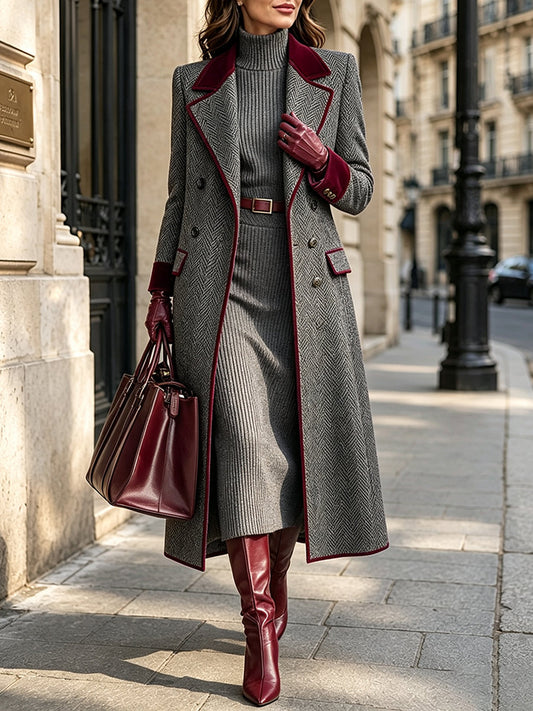 π€²LAST DAY SAVE 49% β°Elegant Herringbone Wool-blend Long Coat