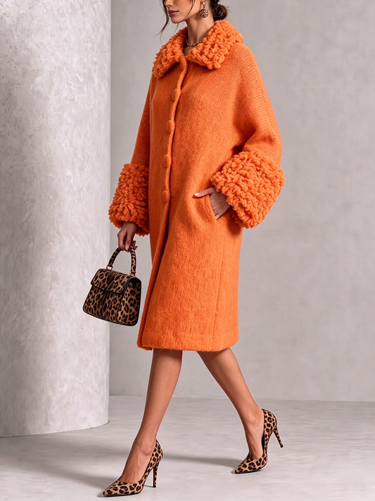 π€²LAST DAY SAVE 49% β°Cozy Textured Fuzzy Knit Midi Coat