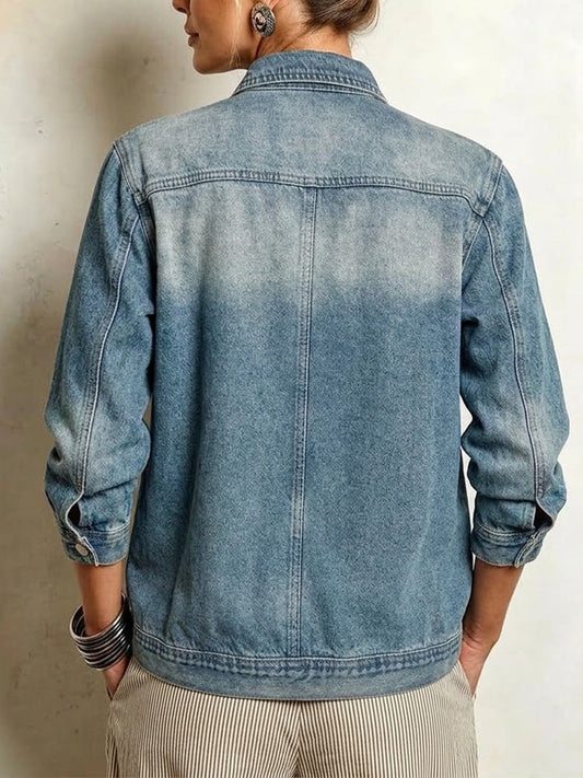 π€²LAST DAY SAVE 49% β°Oversized Denim Jacket With Irregular Wash