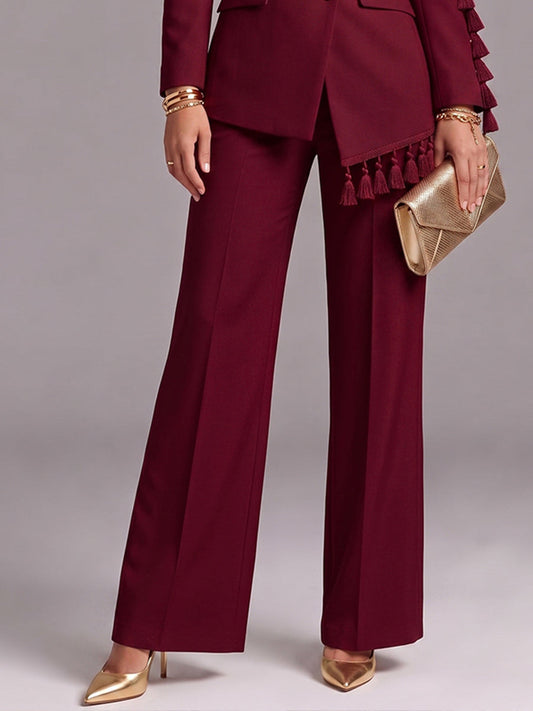 π€²LAST DAY SAVE 49% β°Elegant Tassel Trim Blazer & Wide-Leg Pants Set