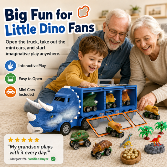 Dinosaur Transport Truck Playset β Lights, Music & Mini Dino Cars
