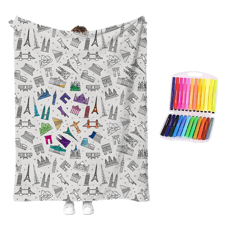 DIY Coloring Blanket Kit | Creative Color-Your-Own Cozy Throw