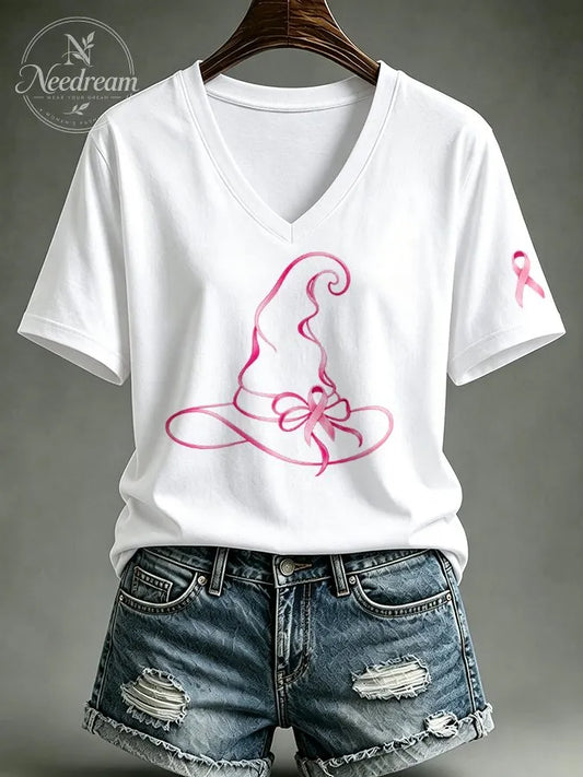 Women's Breast cancer awareness Print T-shirt