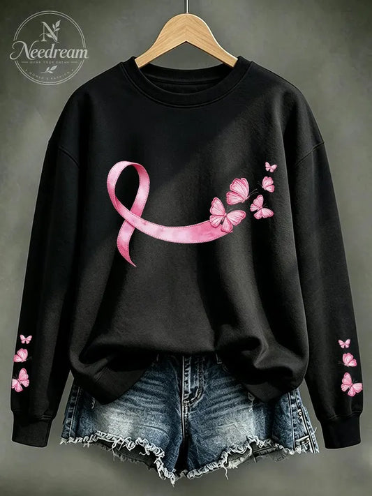 Women'S Breast Cancer Awareness Month Print Sweatshirt