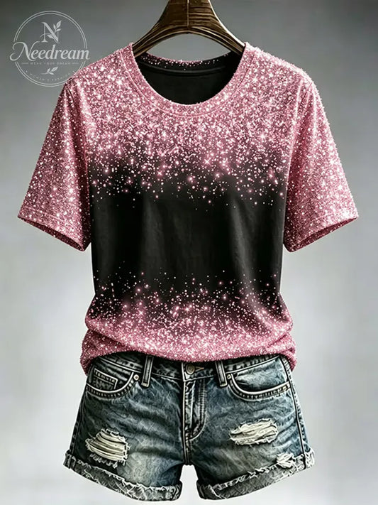 Women'S Gradient Print Casual T-Shirt