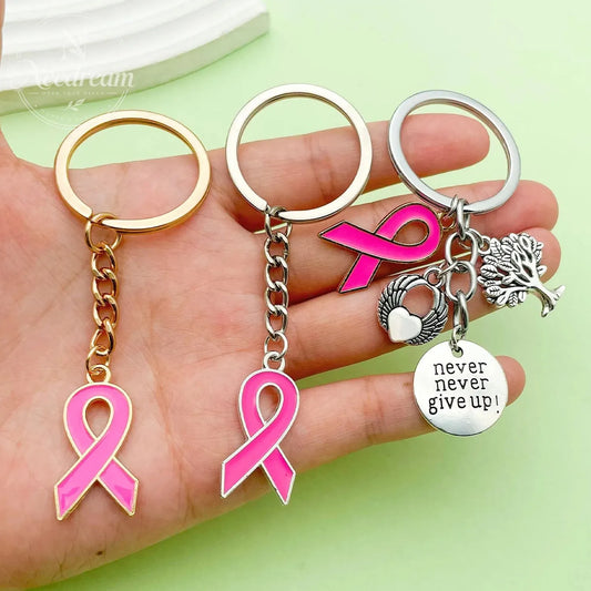 Pink Ribbon Breast Keychain