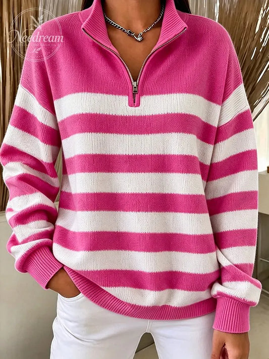 Women'S Breast Cancer Collared zip-up sweatshirt