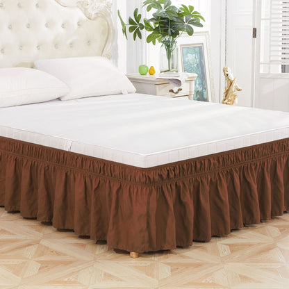 Adjustable Ruffle Bed Skirt – Easy Wrap-Around Elastic Design
