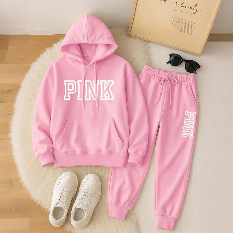 🤲Women's Casual Printed Hoodie & Drawstring Jogger Pants Set