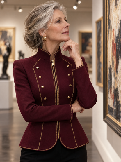 Women's Gold Trim Peplum Jacket