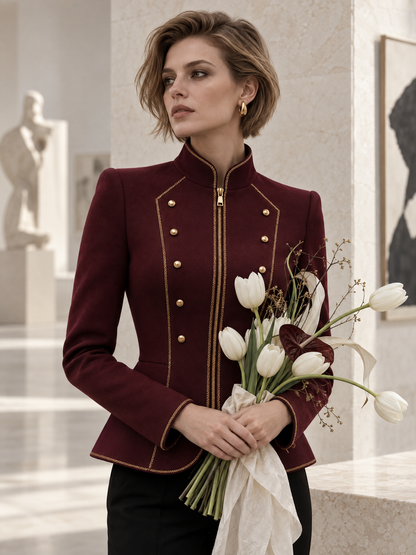 Women's Gold Trim Peplum Jacket