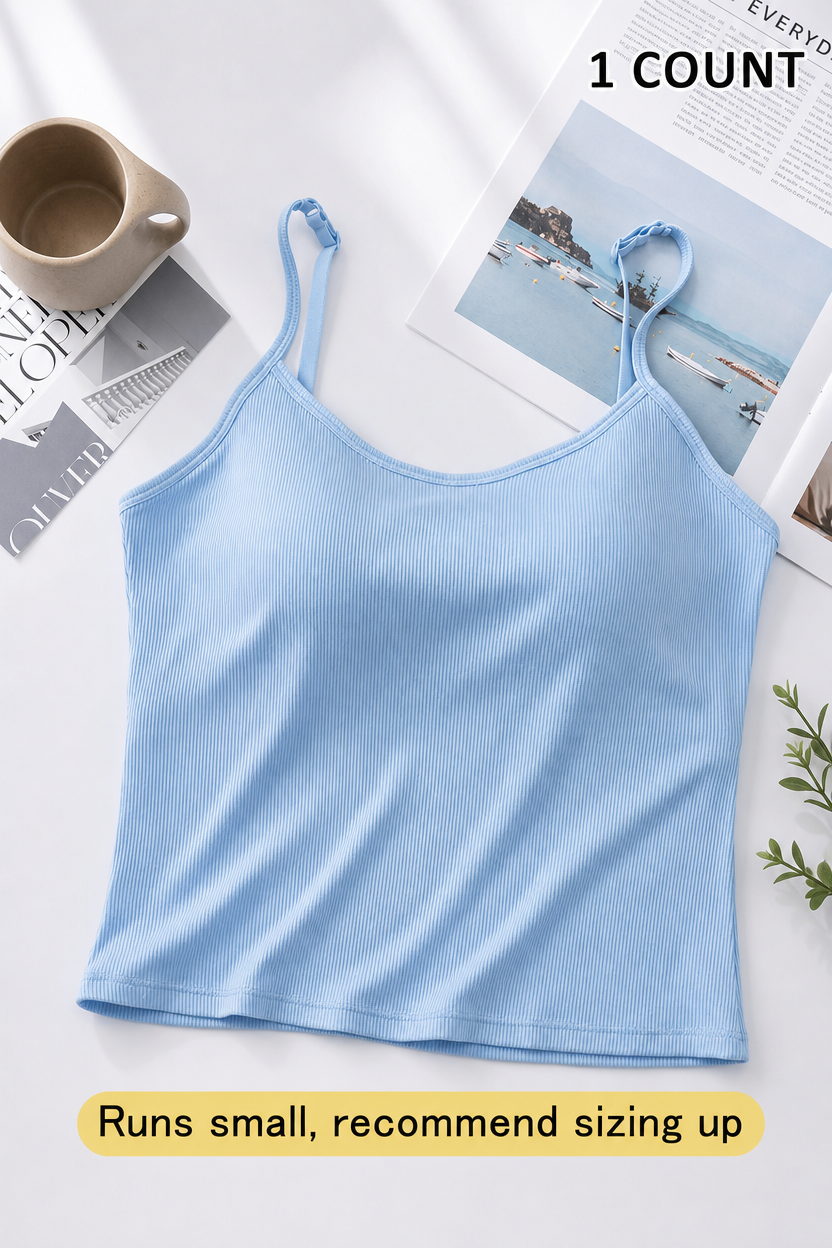 🔥CLEARANCE！👕 Solid Sleeveless Crop Tank Top 🤍