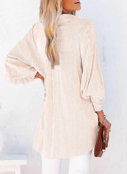 Women's Striped Oversized Button Down Shirt | Casual Long Sleeve Top