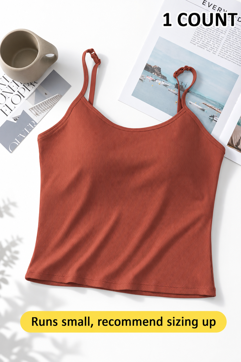 🔥CLEARANCE！👕 Solid Sleeveless Crop Tank Top 🤍