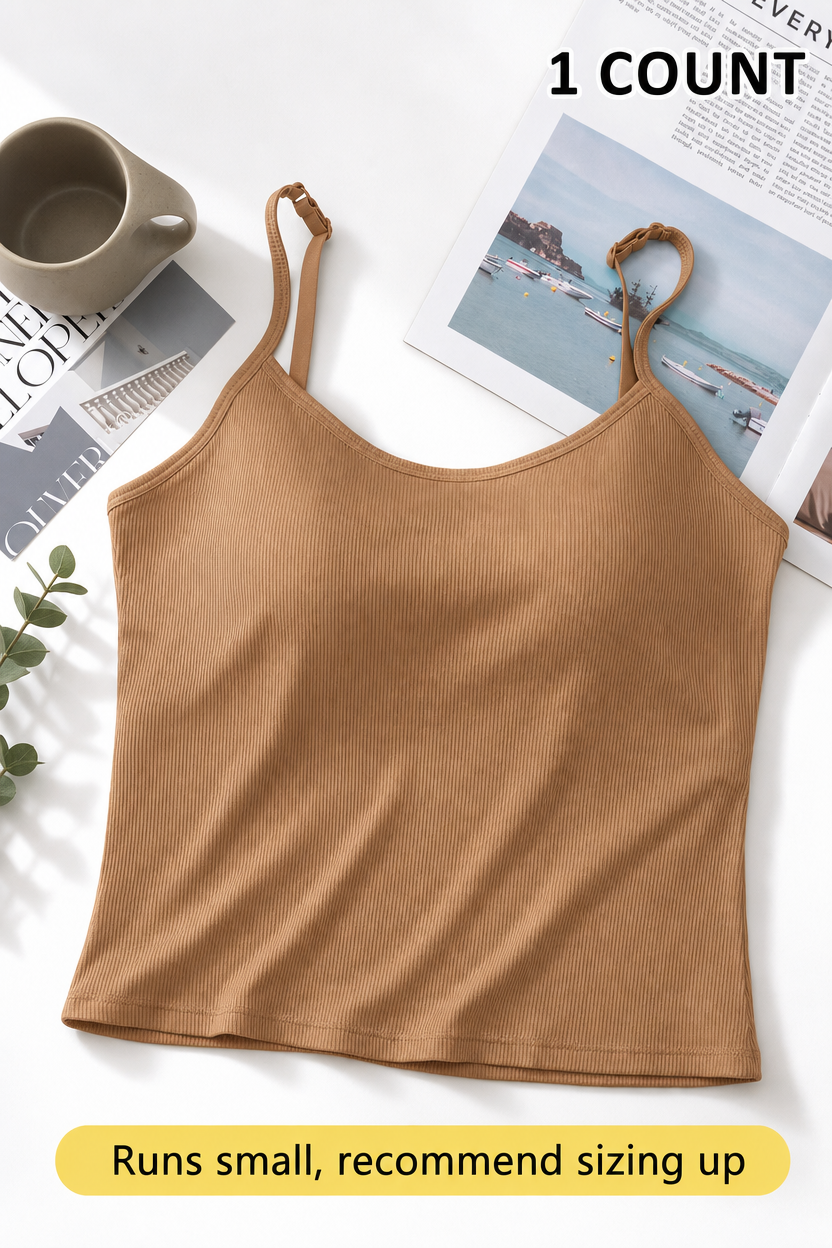🔥CLEARANCE！👕 Solid Sleeveless Crop Tank Top 🤍