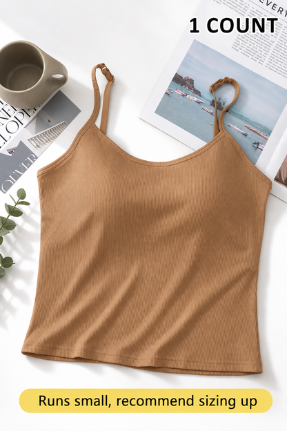 🔥CLEARANCE！👕 Solid Sleeveless Crop Tank Top 🤍
