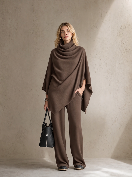 🌸🌸💫New Arrival | Women's 2-Piece Cowl Neck Cape Pants Set 🔥