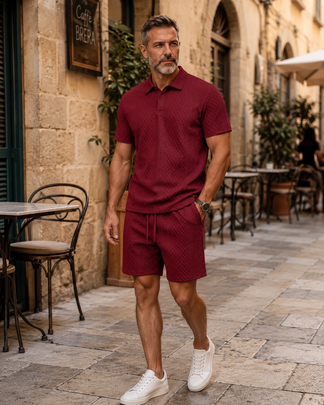 Men's Summer Polo Shirt & Shorts Set | Casual 2-Piece Outfit