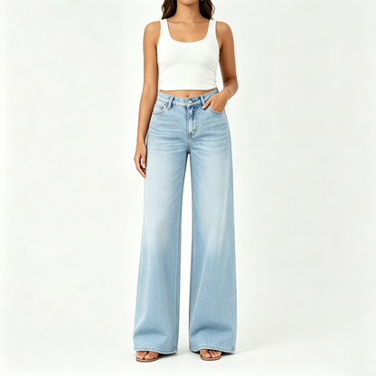 🤲Rise Baggy Stretchy Wide Leg Jeans