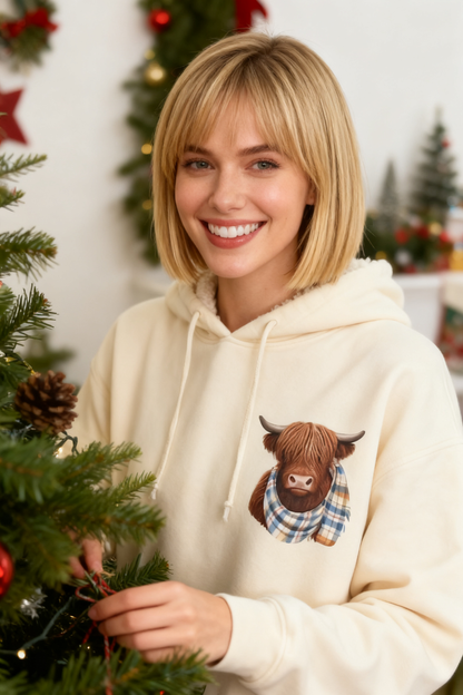 Women's Cute Cow Graphic Sweatshirt | Cozy Casual Crewneck Pullover
