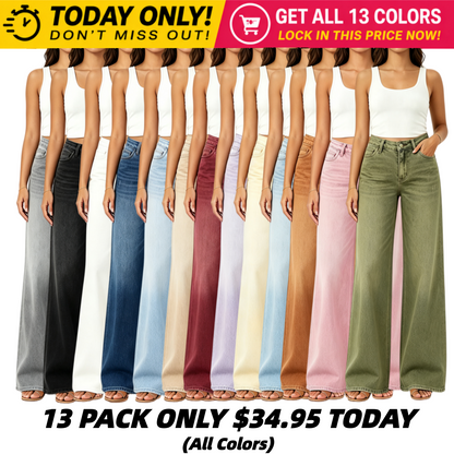 🤲Rise Baggy Stretchy Wide Leg Jeans