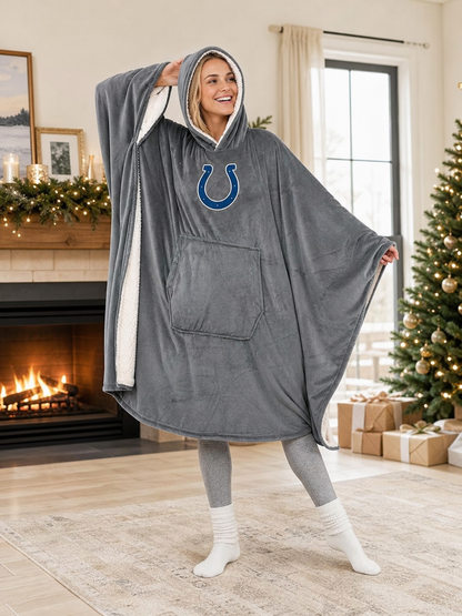 🌸🔥New Arrival🛌Wearable Hooded Blanket with Logo Patch, 60" x 80"🧶