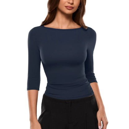💥 Factory Direct Sale | Women's 3/4 Sleeve Slim-Fit Tops