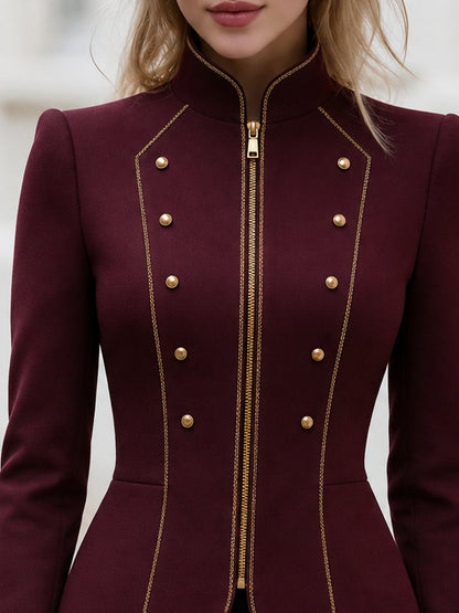 Women's Gold Trim Peplum Jacket