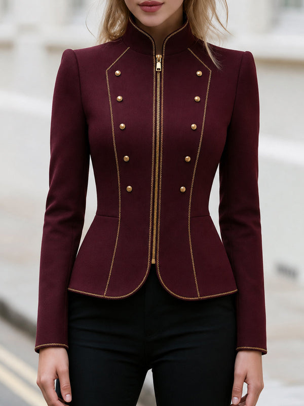 Women's Gold Trim Peplum Jacket