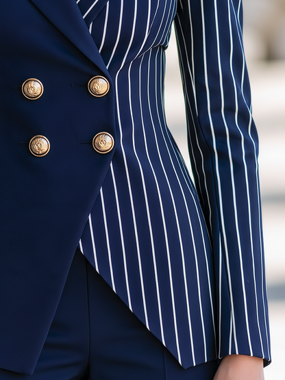 Women's Navy Color Block Blazer