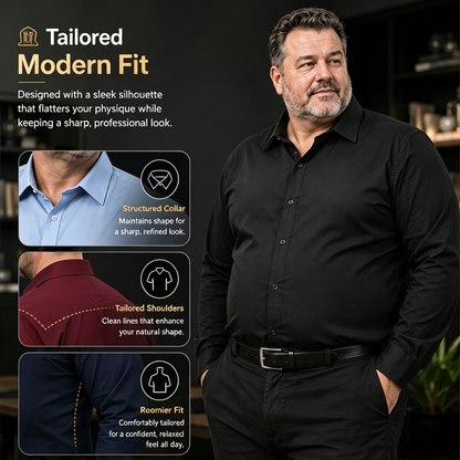 Men's Stretch Non-Iron Shirt | Breathable Wrinkle-Resistant Dress Shirt