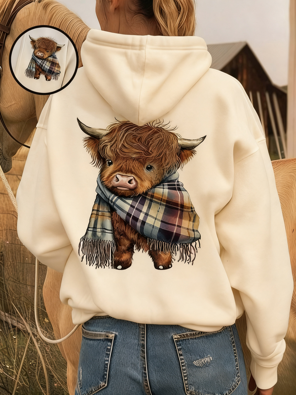 Women's Cute Cow Graphic Sweatshirt | Cozy Casual Crewneck Pullover
