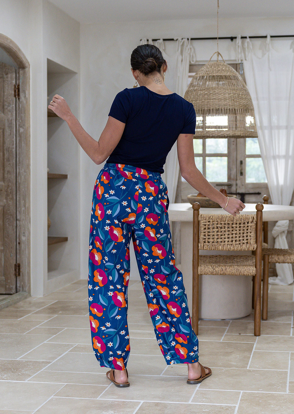Women's Printed Wide Leg Pants | High Waist Boho Casual Trousers