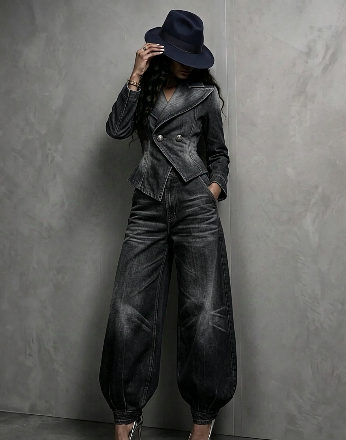 🤲LAST DAY SAVE 49%🔥 Figure-Flattering Denim 2-Piece Set + FREE Hat