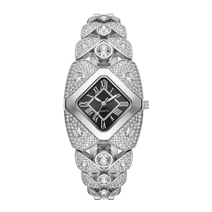 Crystal Bracelet Watch – Diamond-Shaped Dial