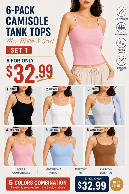 🔥CLEARANCE！👕 Solid Sleeveless Crop Tank Top 🤍