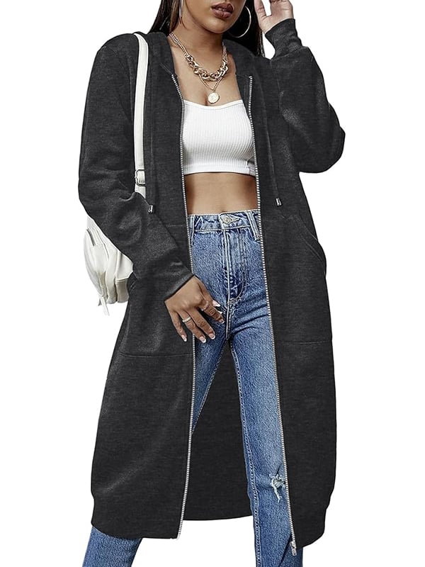 Women's Zip-Up Fleece Hoodie | Cozy Casual Hooded Sweatshirt Jacket