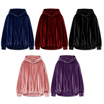 🤲🔥Limited-Time Promotion Women's Loose Velvet Drawstring Hoodie