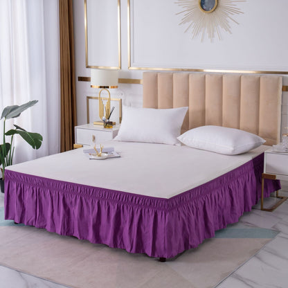 Adjustable Ruffle Bed Skirt – Easy Wrap-Around Elastic Design