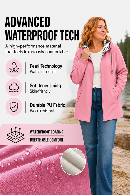 Women's Casual Waterproof Hooded Jacket | Lightweight Rain Windbreaker