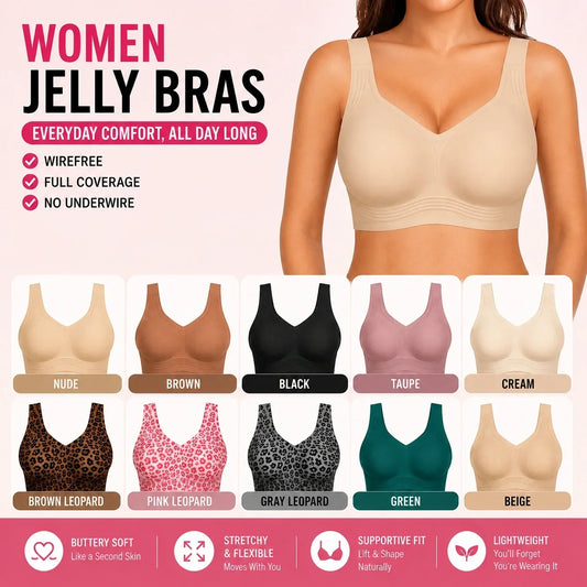 🤲⌛Limited-Time Offer - Women Jelly Bras Wirefree Full Coverage No Underwire