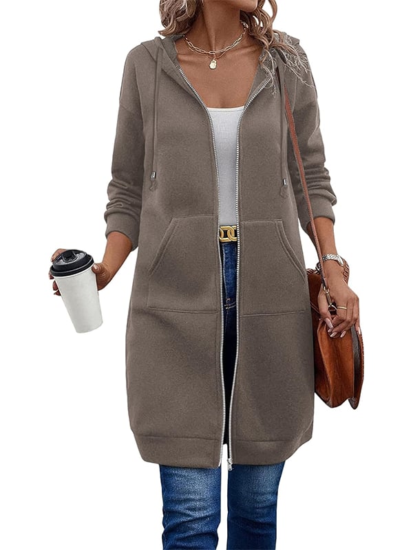 Women's Zip-Up Fleece Hoodie | Cozy Casual Hooded Sweatshirt Jacket