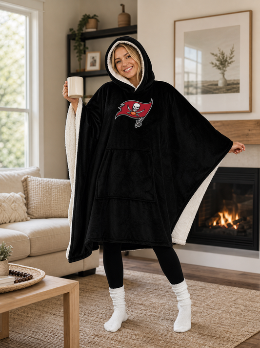 🌸🔥New Arrival🛌Wearable Hooded Blanket with Logo Patch, 60" x 80"🧶