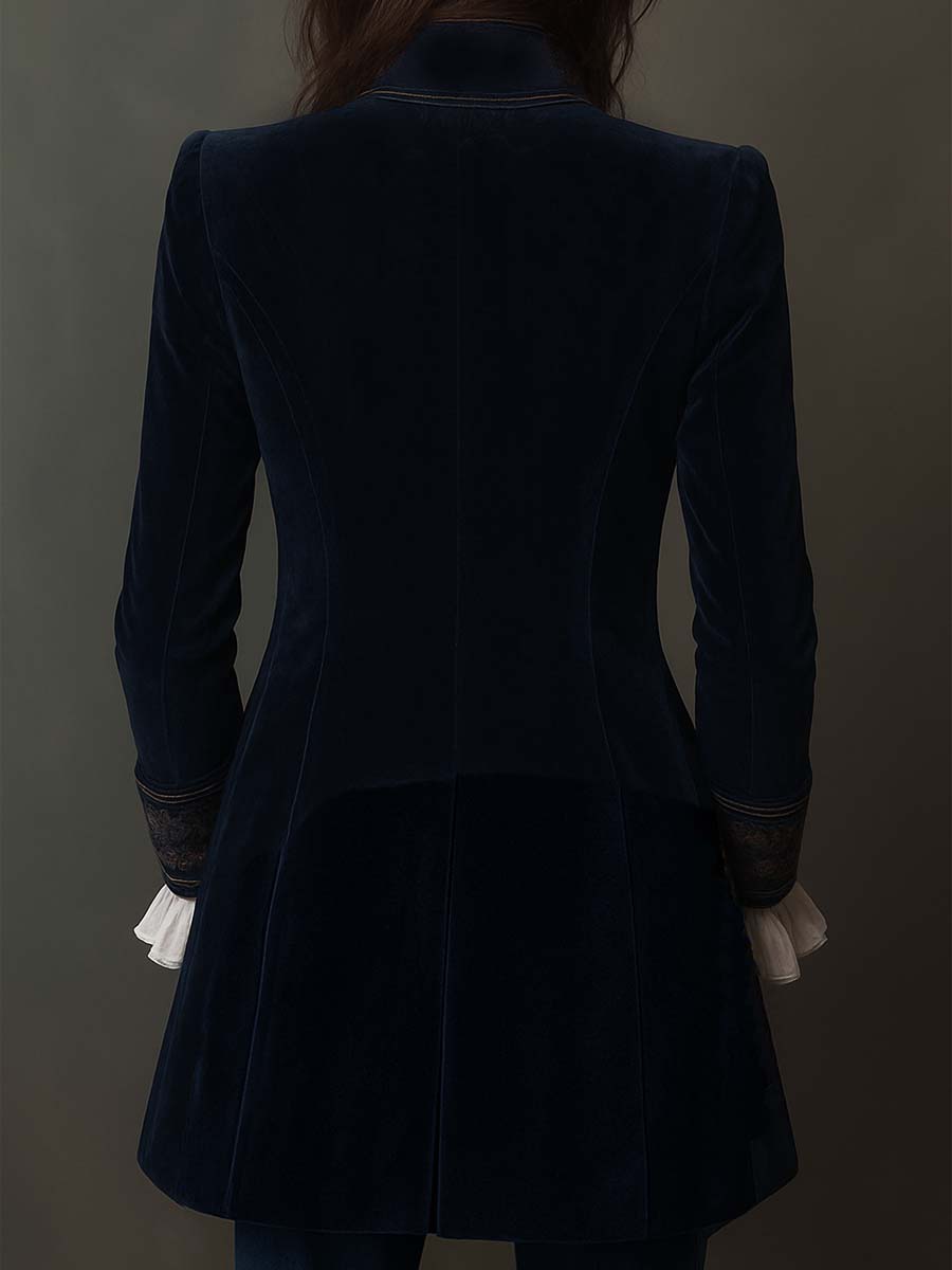Women's Embroidered Longline Jacket | Elegant Casual Layering Coat