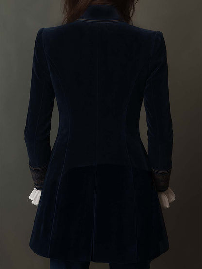 Women's Embroidered Longline Jacket | Elegant Casual Layering Coat